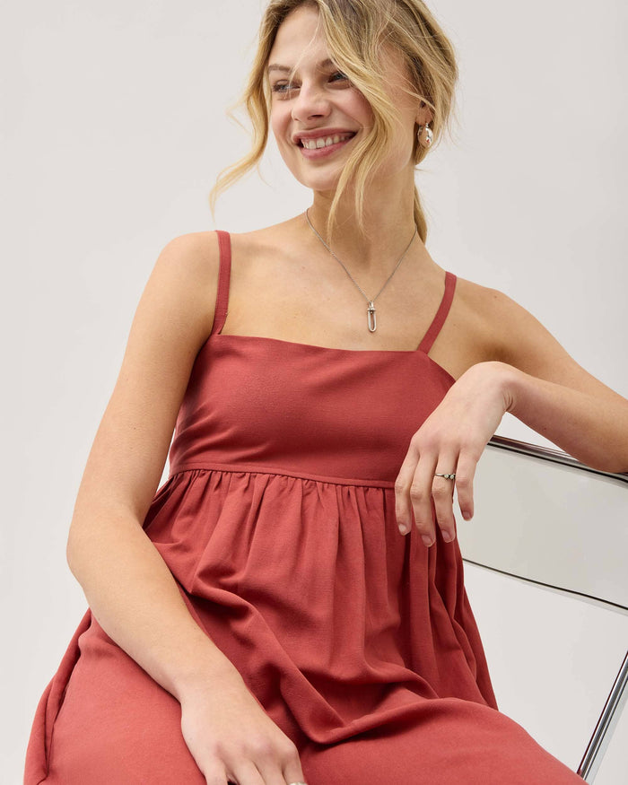 Women's Linen Maxi Dress in Dried Sage | Richer Poorer