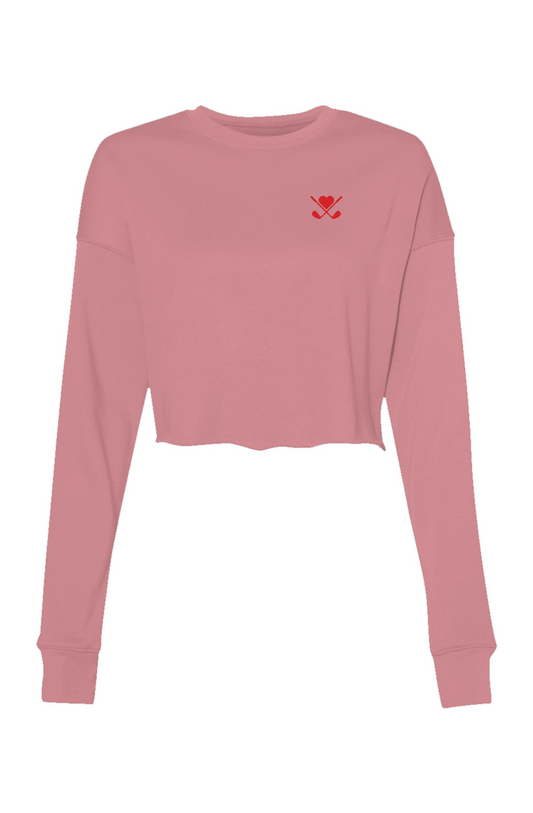 Women's Love All Golf Embroidered Crop Crew Fleece