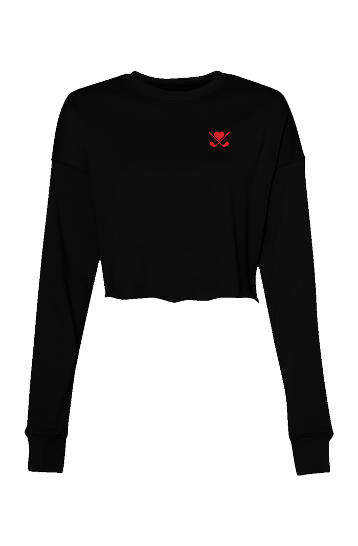 Women's Love All Golf Embroidered Crop Crew Fleece