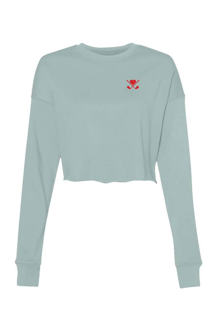 Women's Love All Golf Embroidered Crop Crew Fleece