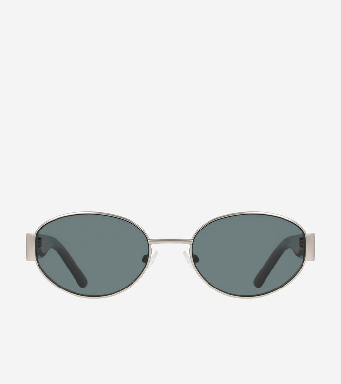Women's Luxe Oval Sunglasses-Silver