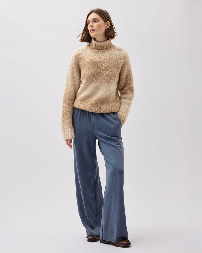 Womens Memory Sweater - Alpaca Sweater Knit - Oatmeal Degrade