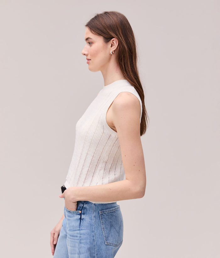 Womens Canyon Cotton Knit Tank | Coconut Milk