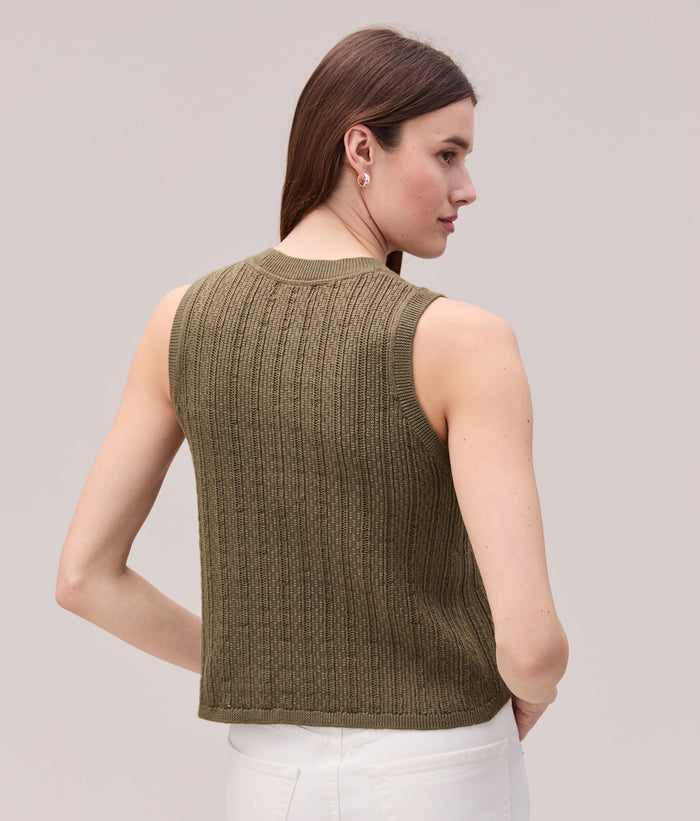 Womens Canyon Cotton Knit Tank | Olive Grey