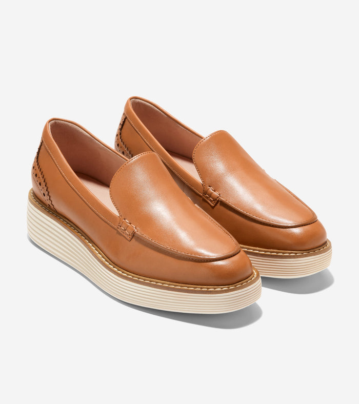 Women's ØriginalGrand Platform Venetian Loafers-Pecan-Ivory