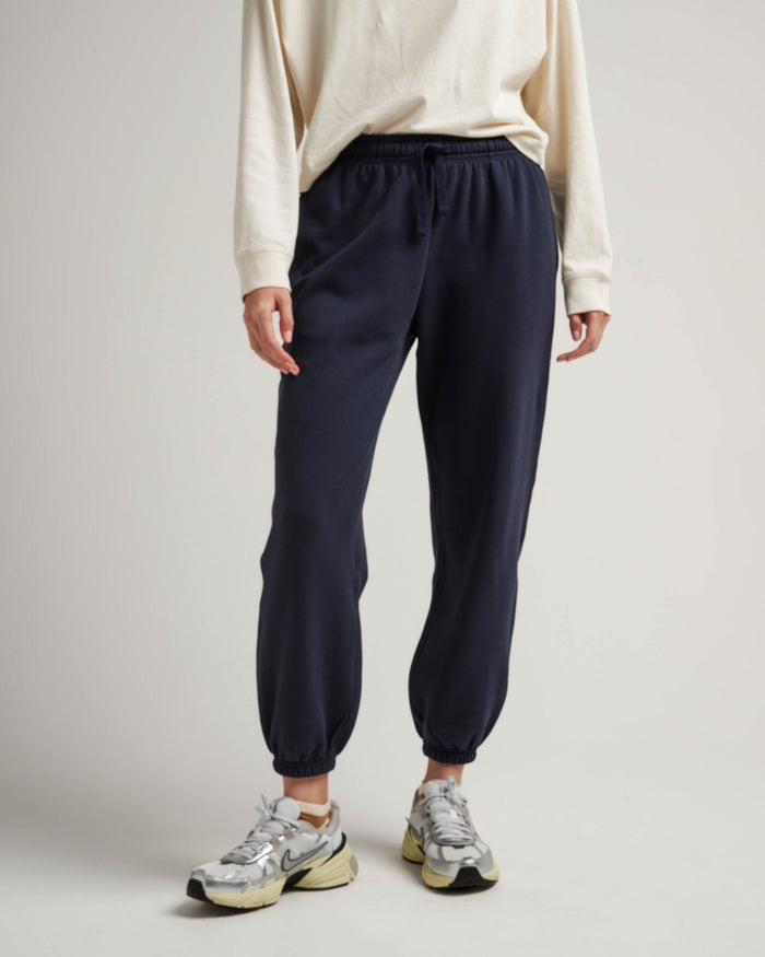 Women's Recycled Fleece Classic Sweatpant in Plum Smoke (Purple) | Richer Poorer