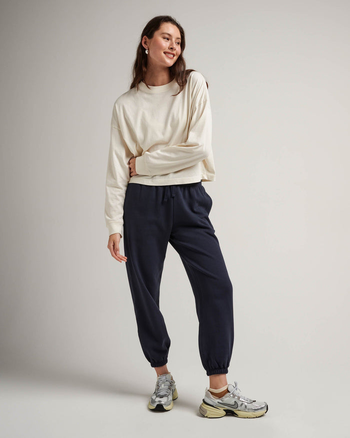 Women's Recycled Fleece Classic Sweatpant in Plum Smoke (Purple) | Richer Poorer