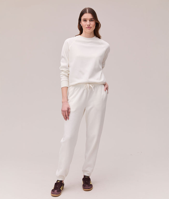Womens Recycled Fleece Classic Sweatpant - Recycled Fleece - Coconut Milk