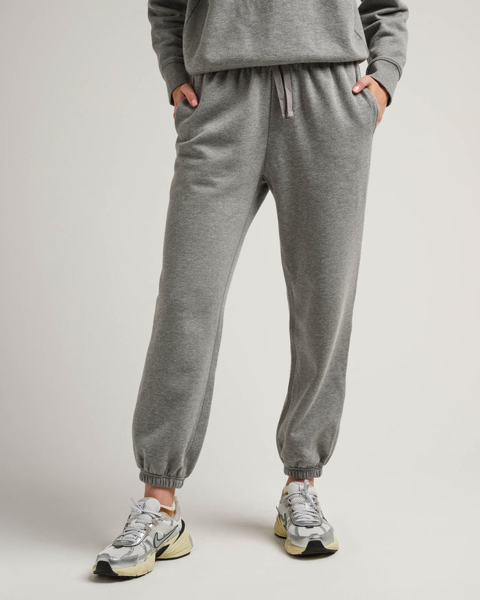 Women's Recycled Fleece Classic Sweatpant in Warm Grey (Grey) | Richer Poorer