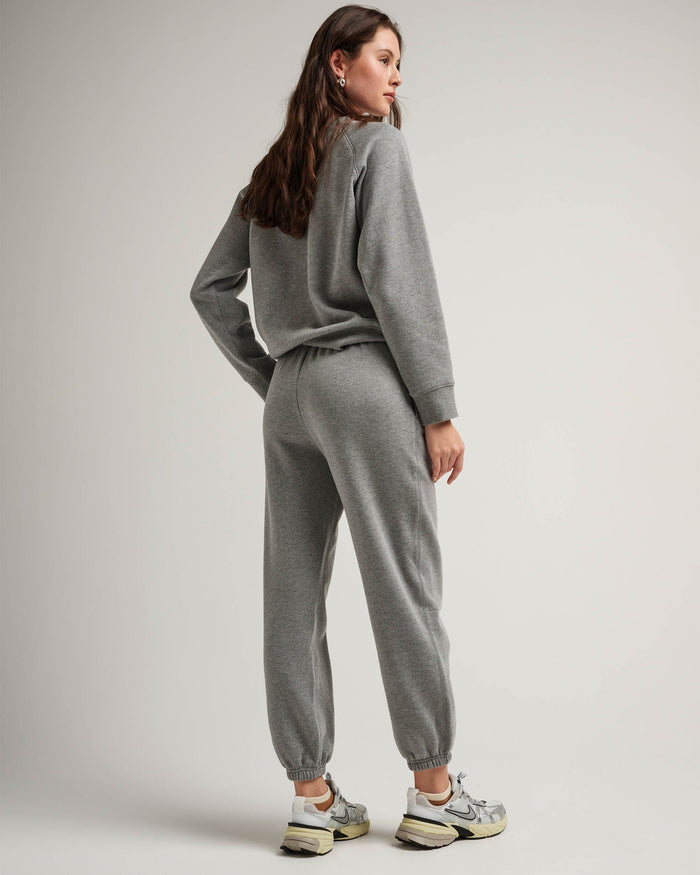 Women's Recycled Fleece Classic Sweatpant in Warm Grey (Grey) | Richer Poorer