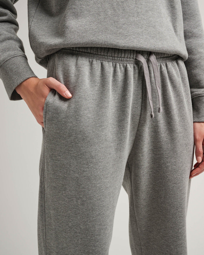 Women's Recycled Fleece Classic Sweatpant in Warm Grey (Grey) | Richer Poorer