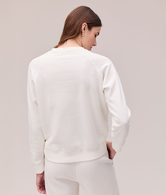 Womens Recycled Fleece Classic Sweatshirt - Recycled Fleece - Coconut Milk