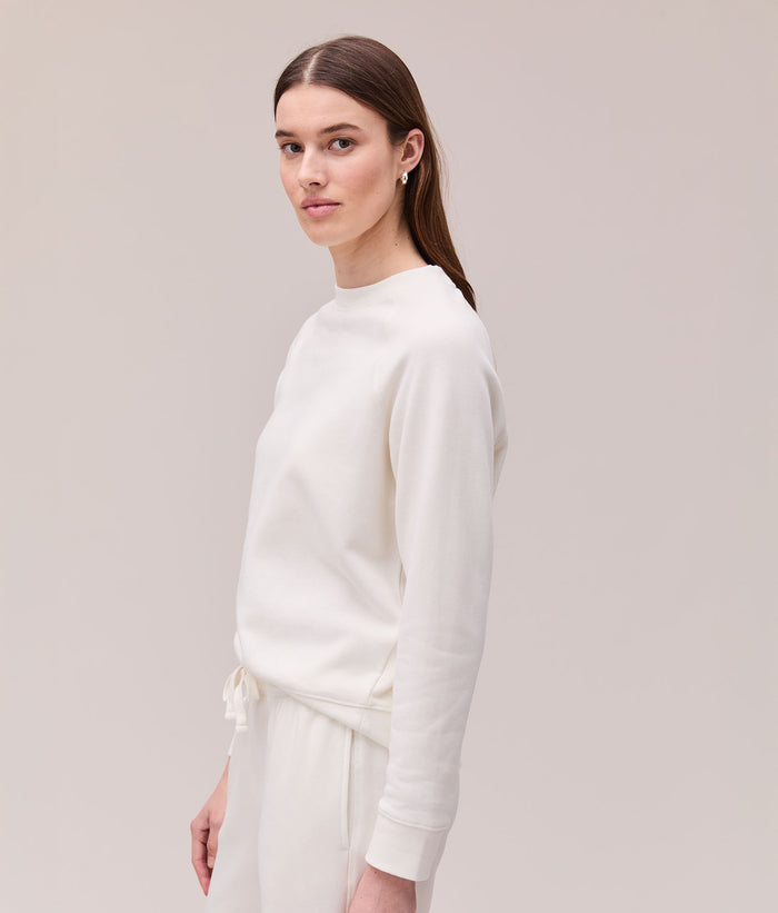 Womens Recycled Fleece Classic Sweatshirt - Recycled Fleece - Coconut Milk