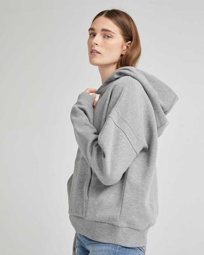 Women's Recycled Fleece Hoodie in Warm Grey (Grey) | Richer Poorer