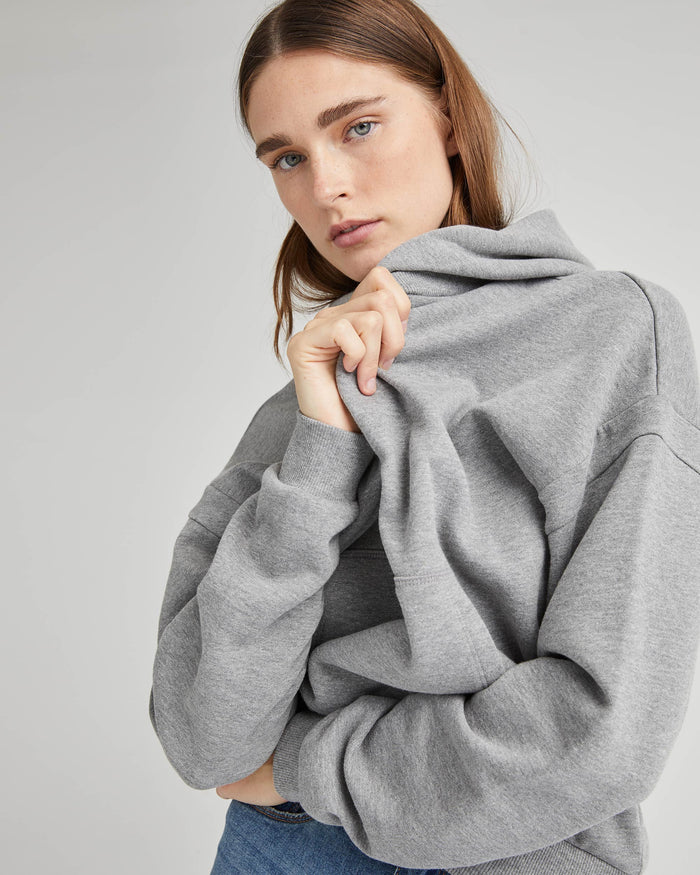 Women's Recycled Fleece Hoodie in Warm Grey (Grey) | Richer Poorer