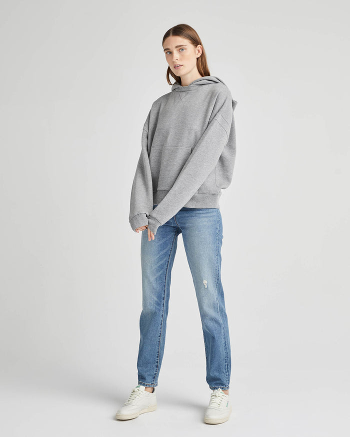 Women's Recycled Fleece Hoodie in Warm Grey (Grey) | Richer Poorer