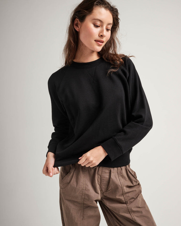 Womens Recycled Fleece Sweatshirt - Recycled Fleece - Black
