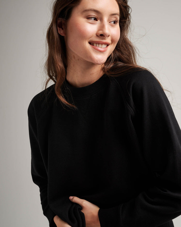 Womens Recycled Fleece Sweatshirt - Recycled Fleece - Black
