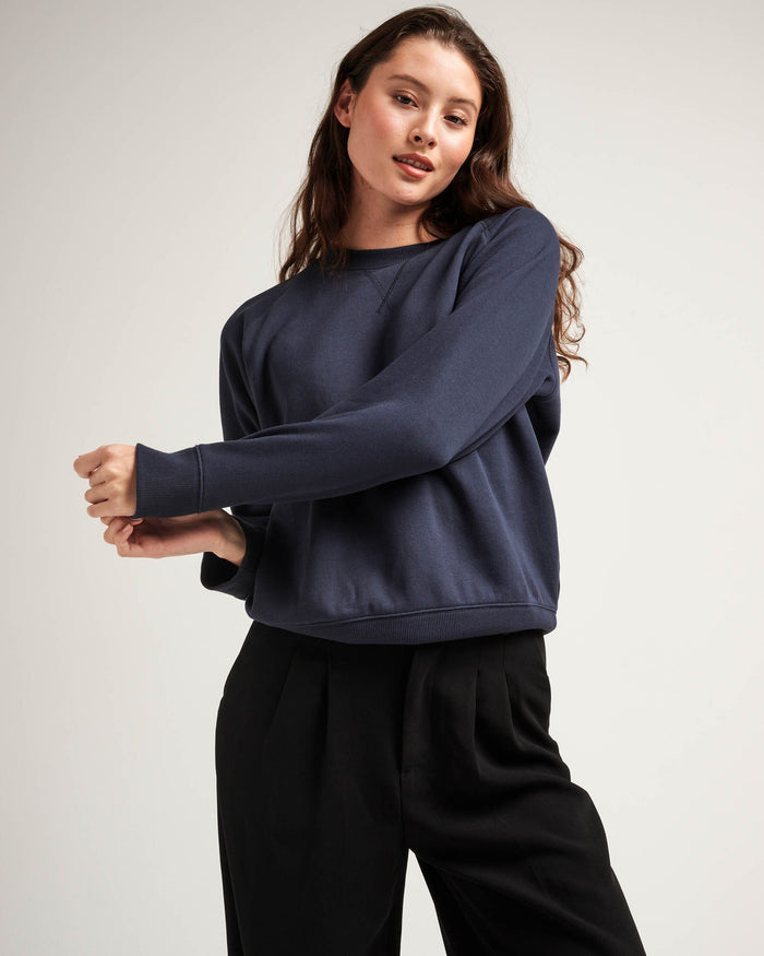 Women's Recycled Fleece Sweatshirt in Plum Smoke (Purple) | Richer Poorer