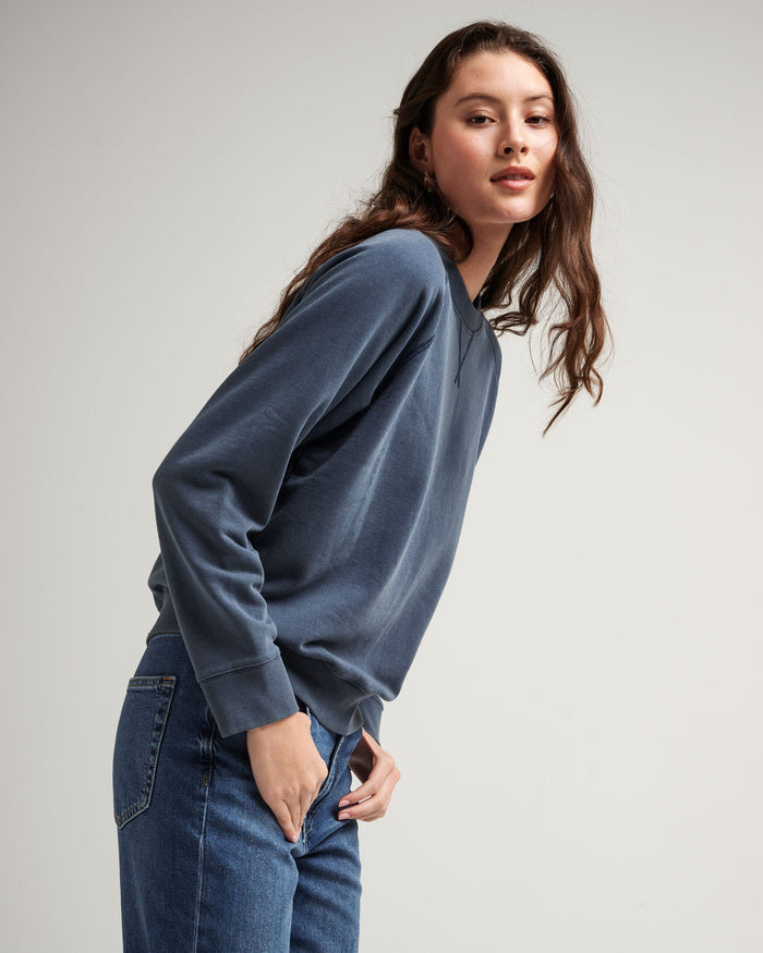 Women's Recycled Fleece Sweatshirt in Sage (Green) | Richer Poorer