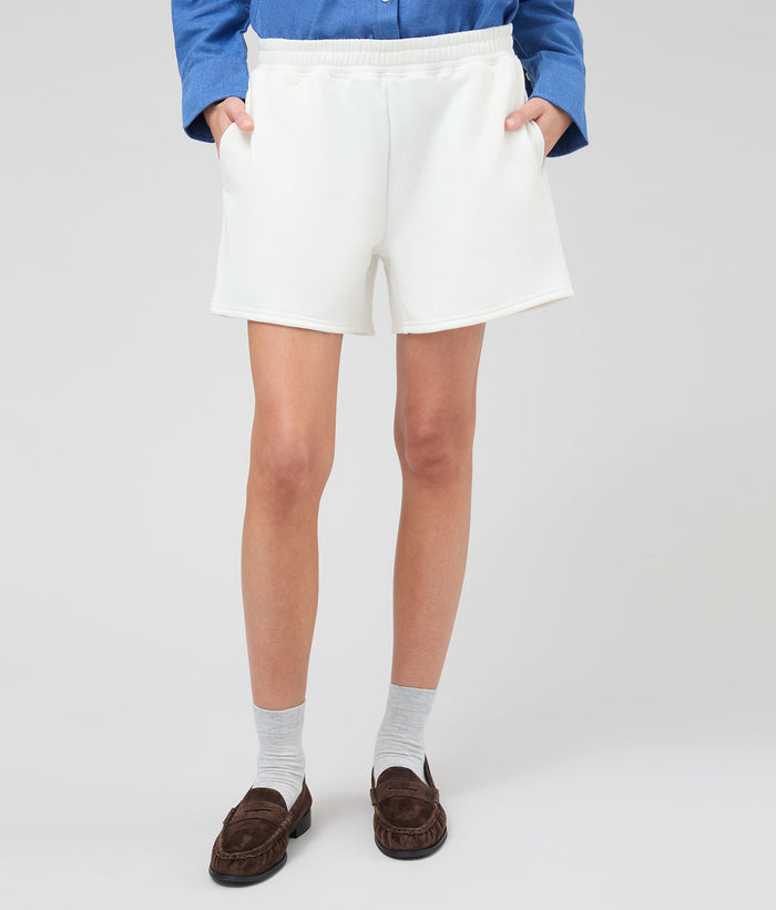 Womens Recycled Fleece Sweatshort | Coconut Milk