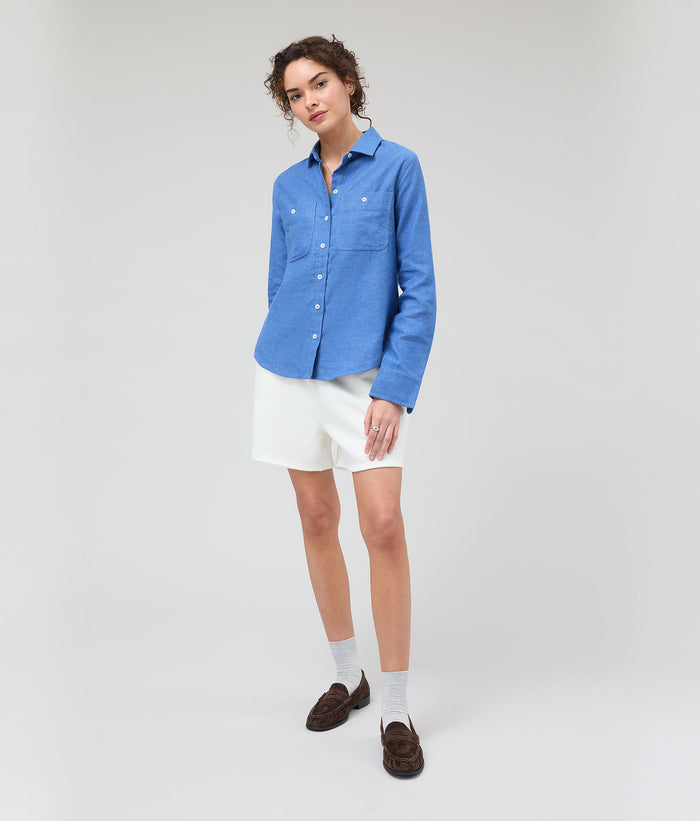 Womens Recycled Fleece Sweatshort | Coconut Milk