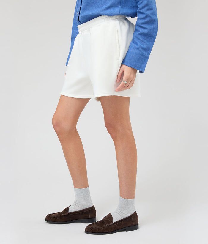 Womens Recycled Fleece Sweatshort | Coconut Milk