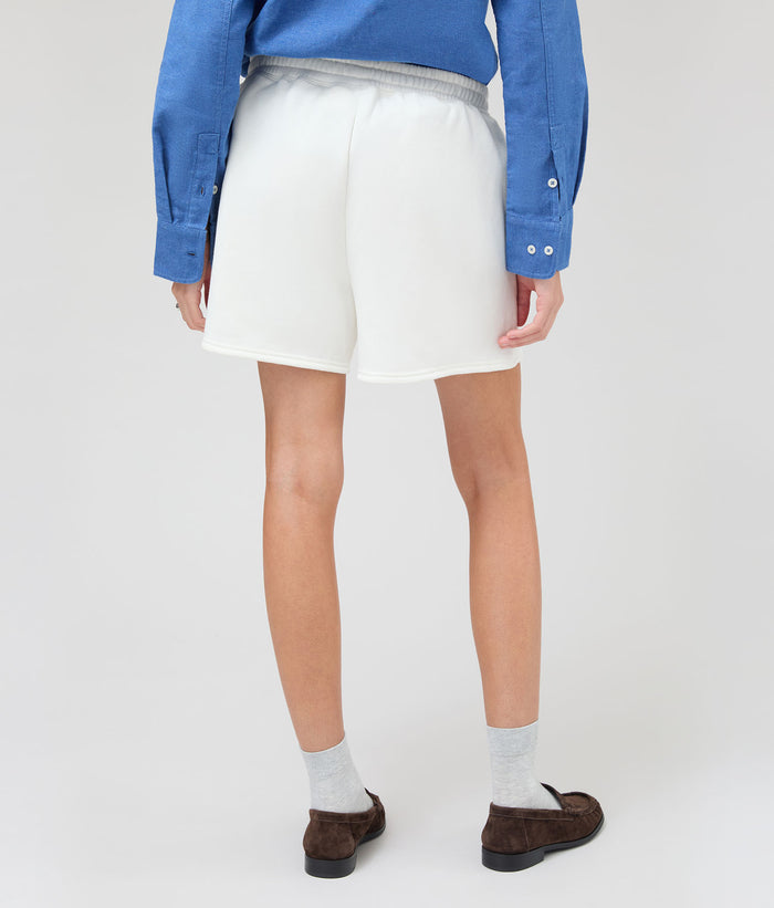 Womens Recycled Fleece Sweatshort | Coconut Milk