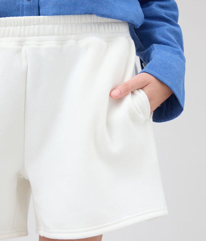Womens Recycled Fleece Sweatshort | Coconut Milk