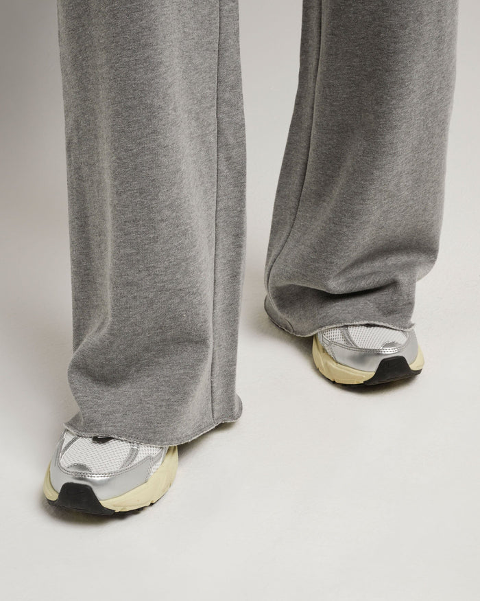 Women's Recycled Fleece Wide Leg Pant in Heather Grey (Grey) | Richer Poorer