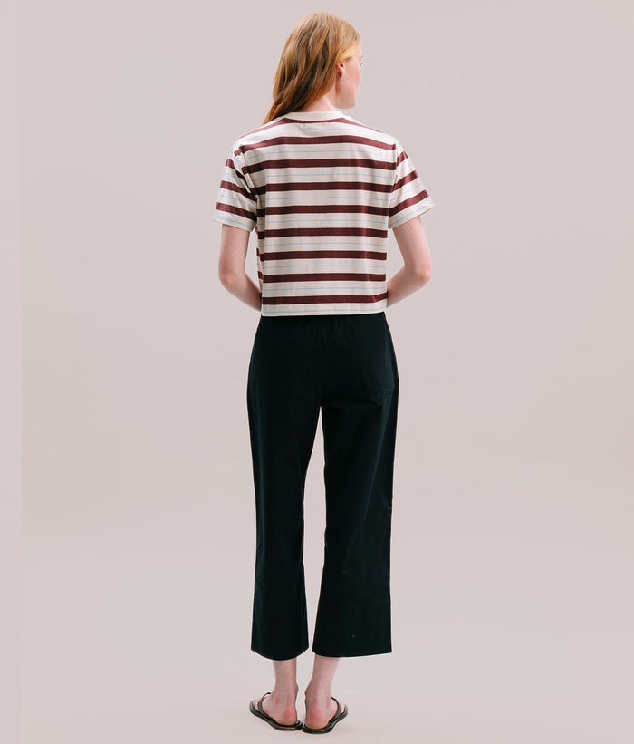 Womens Recycled Stripe Tee - Recycled Jersey - Red Stripe