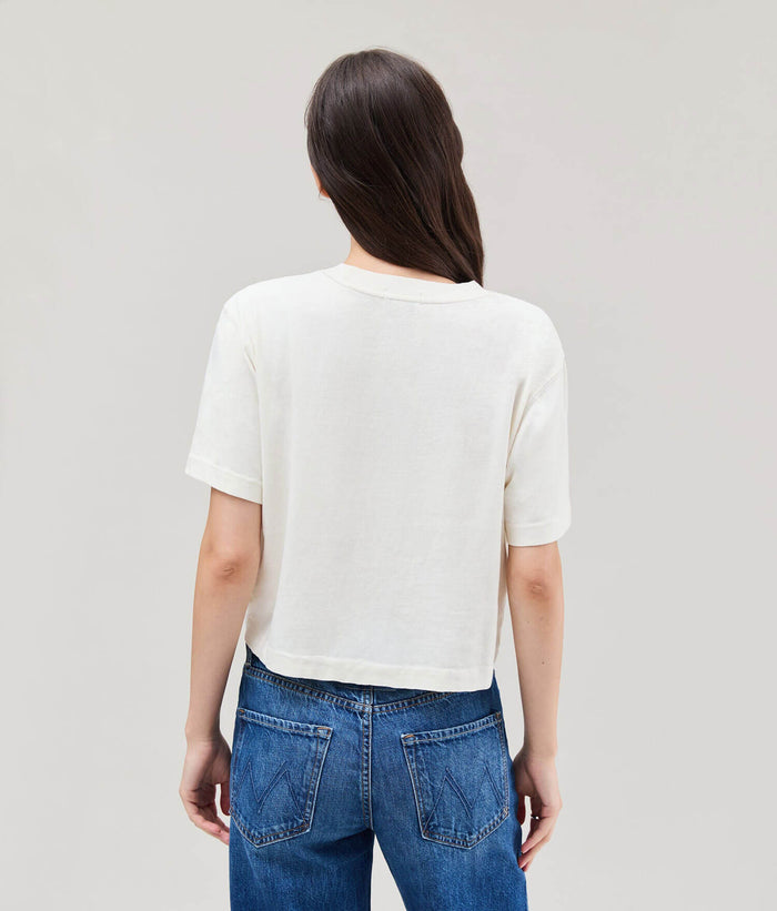 Womens Relaxed Crop Tee - Pigment Dye Jersey - Bone #Bone
