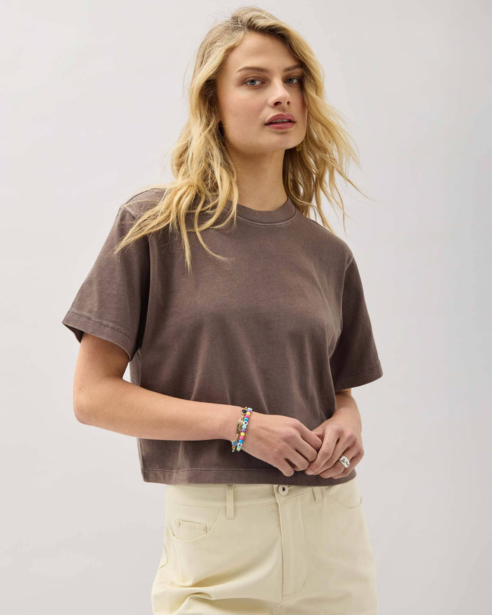 Women's Relaxed Crop Tee in Butter (Yellow) | Richer Poorer