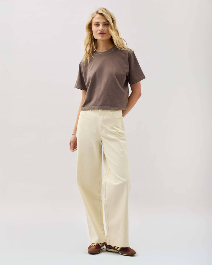 Women's Relaxed Crop Tee in Butter (Yellow) | Richer Poorer