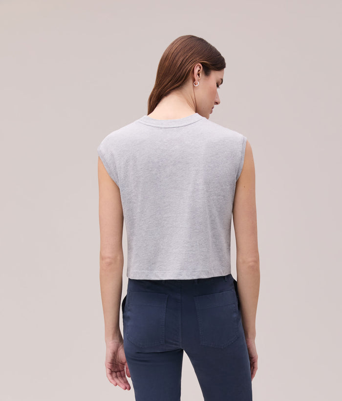 Womens Relaxed Muscle Tee | Heather Grey