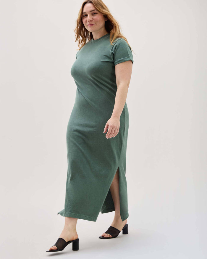 Women's Relaxed Tee Dress in Stretch Limo (Black) | Richer Poorer