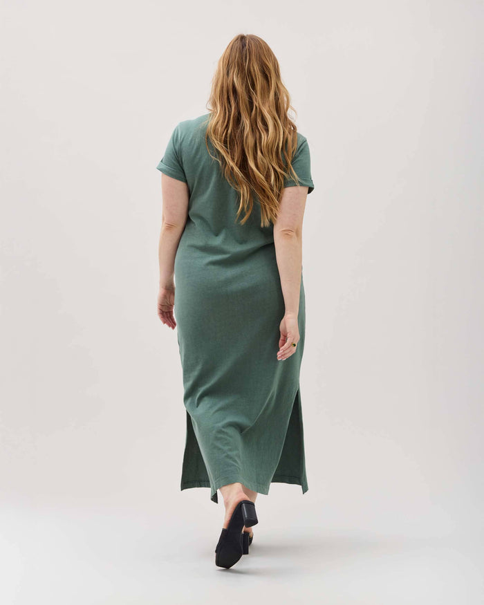 Women's Relaxed Tee Dress in Stretch Limo (Black) | Richer Poorer
