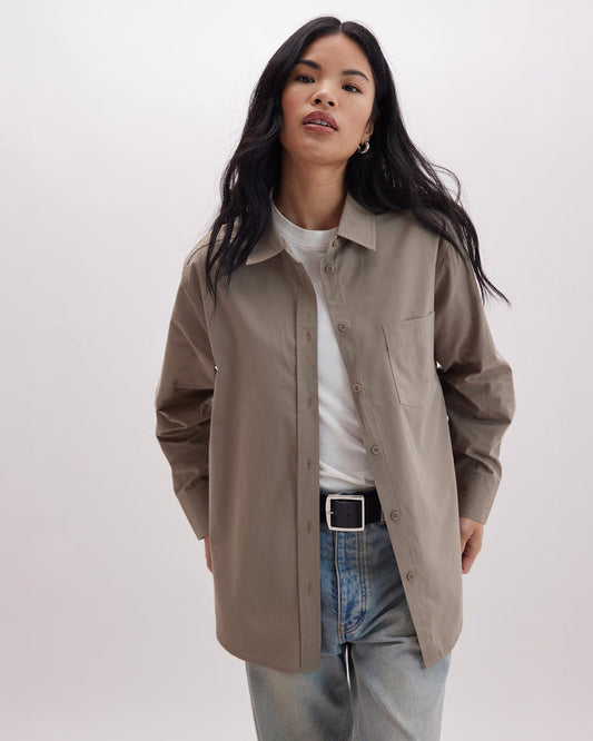 Women's Venice Button Up Shirt in Bone (White) | Richer Poorer