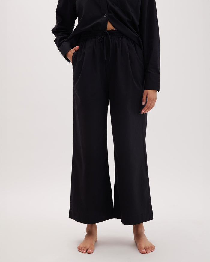 Women's Venice Drawstring Pant in Russet Sage Stripe (Brown) | Richer Poorer
