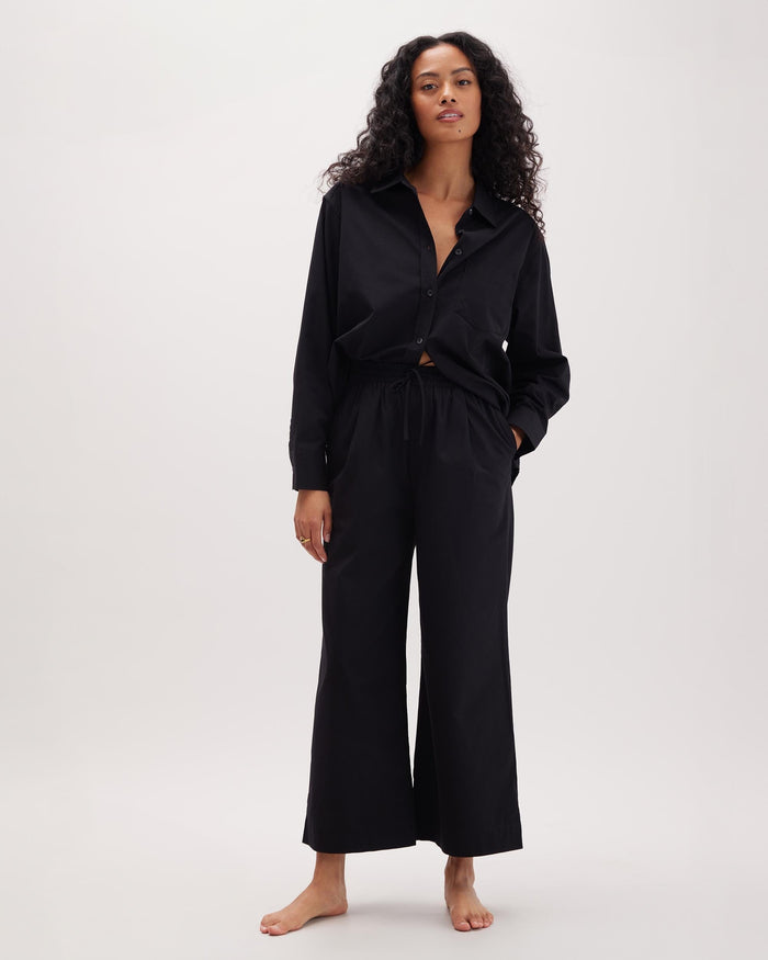 Women's Venice Drawstring Pant in Russet Sage Stripe (Brown) | Richer Poorer