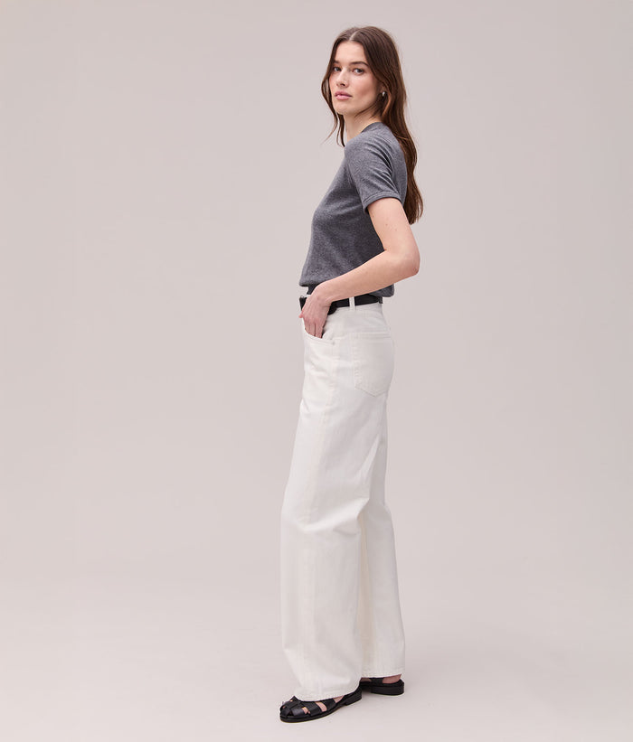 Womens Washable Cotton Silk Tee | Charcoal Heather Grey