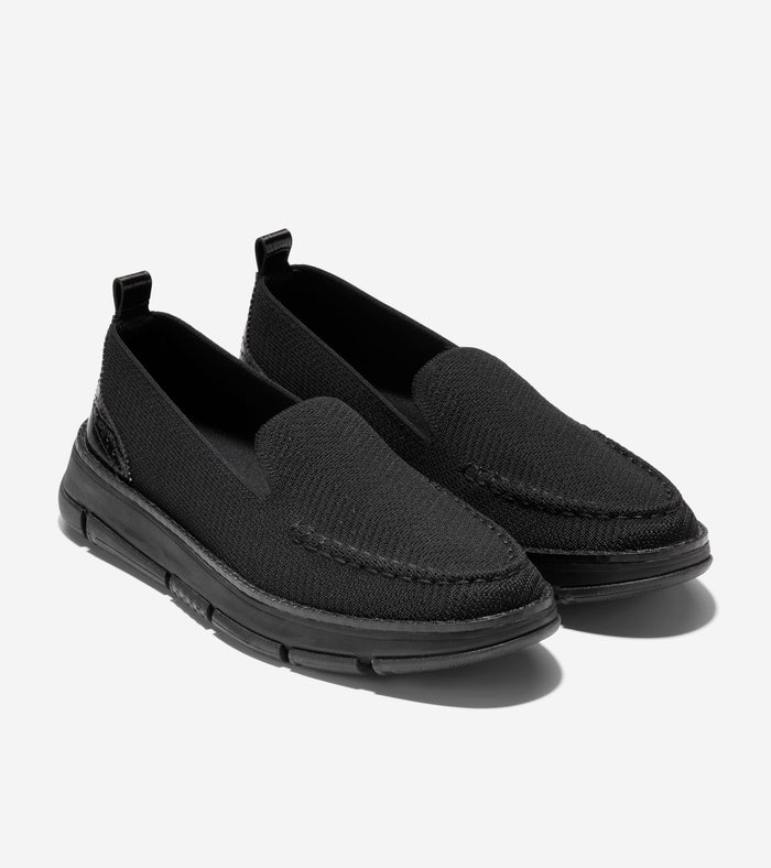 Women's ZERØGRAND Rella Stitchlite™ Venetian Loafers-Black-Croc Print